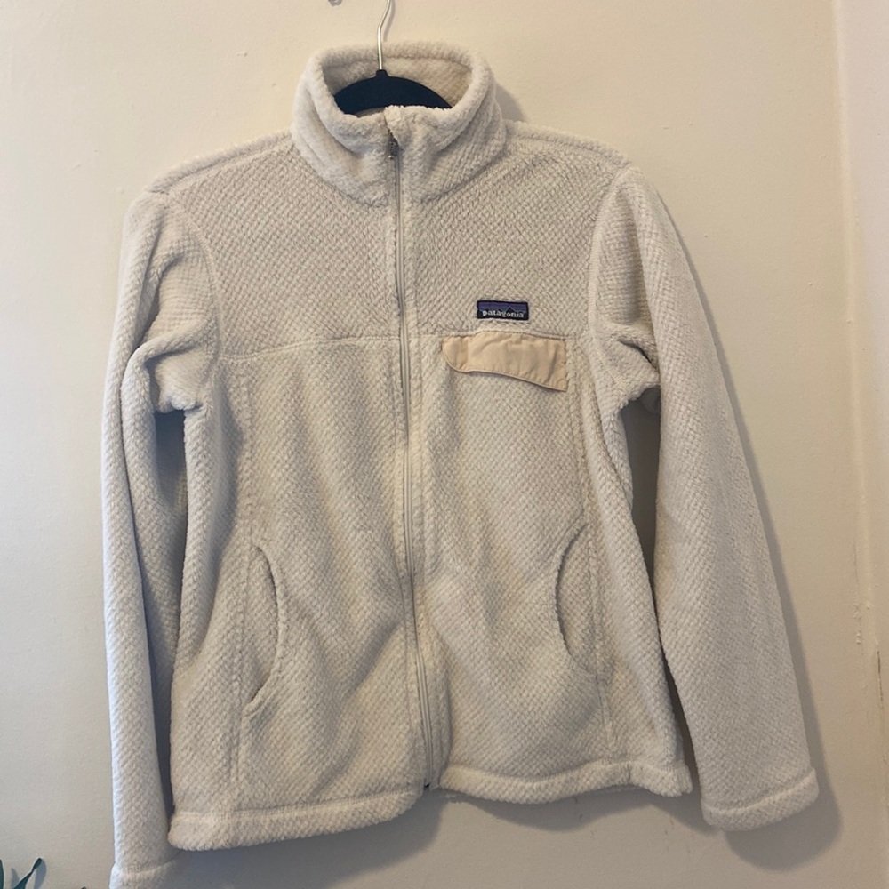 Women’s Patagonia White Fleece Zip Up